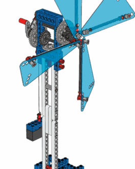 Home Éolienne à 4 Pales - Construction Éducative sur l’Énergie Renouvelable (Compatible Blocs Technic)
