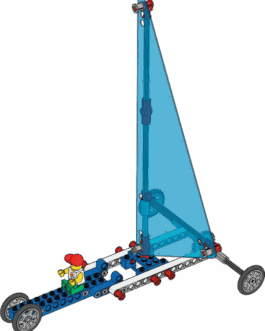 Voiture à Voile Mécanique - Construction Éducative pour Enfants (Compatible Blocs Technic)